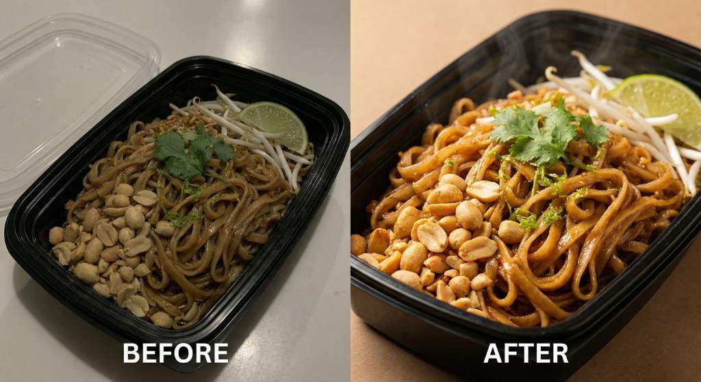 Pad Thai Before and After